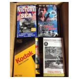 Box of Military and more VHS tapes
