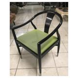 Green and Black Wood Armchair - some wear - from