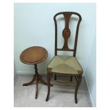 Vintage Woven Chair & Accent Table