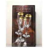 Classique Entertaining Gold Etched Glasses X 6 Classique Entertaining Gold Etched Glasses X 6