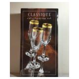 Classique Entertaining Gold Etched Glasses X 6 Classique Entertaining Gold Etched Glasses X 6