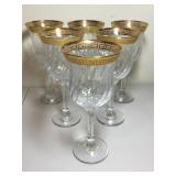 Gold etching wine glasses