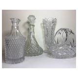 Vintage Cut Glass Vase, Bowl, and Decanter's Vintage Cut Glass Vase, Bowl, and Decanter's