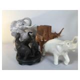 Assorted Elephant Figurines  and Bookends