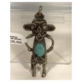 silver kachina 3 " tall pendant