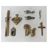 14k gold collection of charms