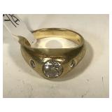 Large Diamond Gold Ring 14k - 10g Large Diamond Gold Ring 14k - 10g