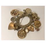 Gold Charm Bracelet 14k - 128g