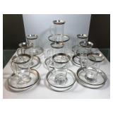 Vintage Silver Overlay Coffee Cups & Saucers Vintage Silver Overlay Coffee Cups & Saucers
