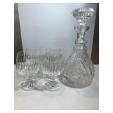 Goblets x4 & Decanter Cut Glass