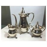 Vintage Silver Plate Tea Set w/ Claw Feet