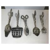 Vintage Ornate Silver Plate Serving Utensils