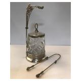 Silver Plated Vintage Pickle Caster Silver Plated Vintage Pickle Caster