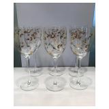 Engraved Glass Stem Ware 10' Set Of 6 Engraved Glass Stem Ware 10' Set Of 6