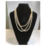 2-Sterling clasp  pearl necklaces