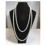 2- 14k GOLD clasp pearl necklaces