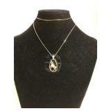 14k GOLD chain w/ GOLD mountain goat pendant ,5.5g