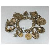 14k GOLD CHARM BRACELET , 102g 14k GOLD CHARM BRACELET , 102g