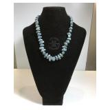 Green stone & clear beaded 20in. necklace Green stone & clear beaded 20in. necklace