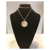 14k GOLD chain w/22k GOLD St-Gaudens coin pendant