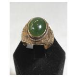 18k GOLD & Jade ring, 7g