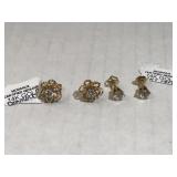 2- 14k GOLD earrings w/ diamond, 4g 2- 14k GOLD earrings w/ diamond, 4g