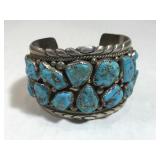 Heavy Zuni STERLING &Turquoise cuff, 127g Heavy Zuni STERLING &Turquoise cuff, 127g