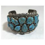 Heavy Zuni STERLING &Turquoise cuff, 127g