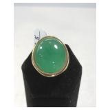 14k GOLD & Jade ring, 10.8g