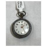 STERLING HB pocket watch w/Enamel back STERLING HB pocket watch w/Enamel back