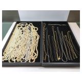 Assorted fashion jewelry, pearls, chains Assorted fashion jewelry, pearls, chains