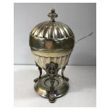 Antique Silver plated sauce warmer w/spoon Antique Silver plated sauce warmer w/spoon