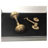 Ornate Brass Door Knobs & Brass Door Latch