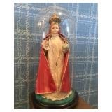 Vintage Religious Statue In Dome Case