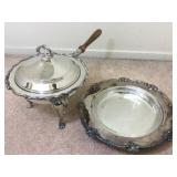 Silver Plated Chafing Dish and Plate Silver Plated Chafing Dish and Plate