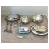 Silver Plated Appetizer Trays, Utensils, and more