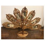 Italian Vintage Folding Fan Postcard Display Fan Italian Vintage Folding Fan Postcard Display Fan
