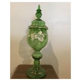 Empoli Italy Vintage Glass Covered Goblet Empoli Italy Vintage Glass Covered Goblet