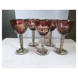 Vintage Silver Overlay Amythest Wine Glasses