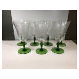 Green Footed Etched Steamware