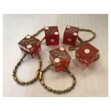 Binions Horseshoe Club Vintage Dice Keychains