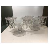Cambridge Glass Etched Candle Holders Cambridge Glass Etched Candle Holders