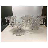 Cambridge Glass Etched Candle Holders