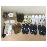 Assortment of shoes , sandals, tennis shoes & Assortment of shoes , sandals, tennis shoes &