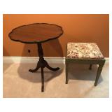 Vintage Foot Stool & Side Table