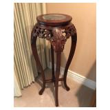 Ornate Cherry Blossom Marble Top Plant Stand