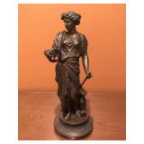 Vintage Bronze Spelter Woman Statue Vintage Bronze Spelter Woman Statue