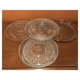 Cut Glass Serving Plates & Cut Glass Cake Plate Cut Glass Serving Plates & Cut Glass Cake Plate