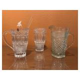 Cut Glass Pitchers & Vase Cut Glass Pitchers & Vase