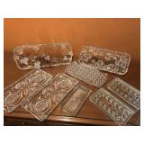 Cut Glass Relish Trays (8)